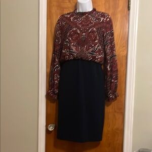 Elegant Maroon and Black Dress